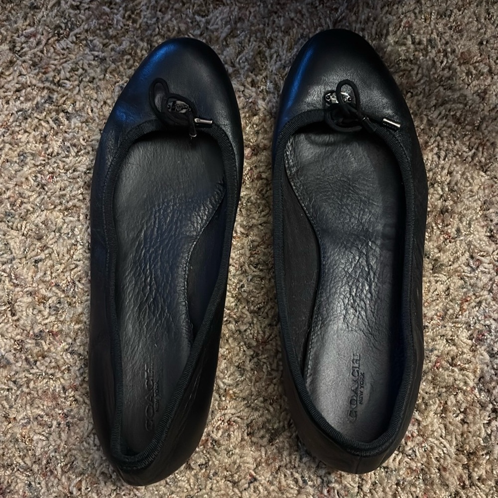 Coach black ballet flats size 9.5